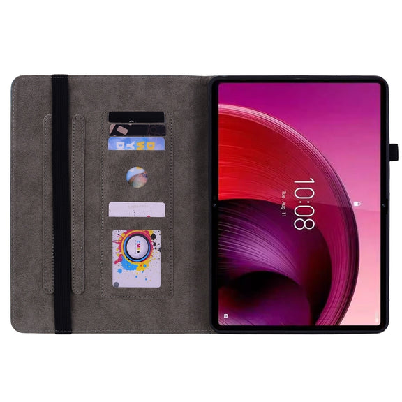 For Lenovo Tab M11/Xiaoxin Pad 11 2024 Butterfly Rose Embossed Leather Tablet Case(Purple)
