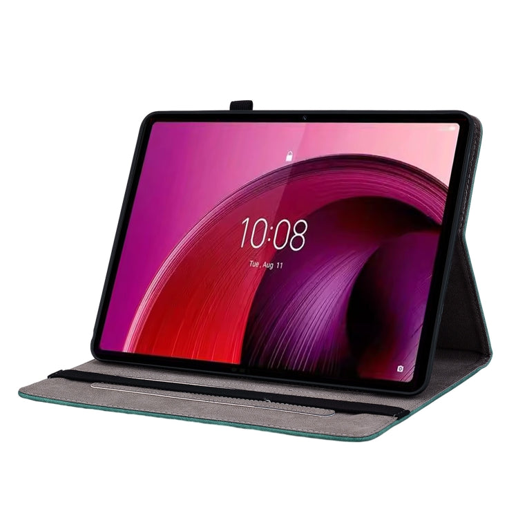 For Lenovo Tab M11/Xiaoxin Pad 11 2024 Butterfly Rose Embossed Leather Tablet Case(Green) - Lenovo by PMC TechLife | Online Shopping South Africa | PMC TechLife | Buy Now Pay Later Mobicred