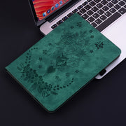 For Lenovo Tab K11 Plus Butterfly Rose Embossed Leather Tablet Case(Green)