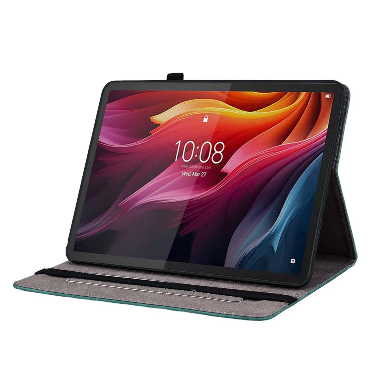 For Lenovo Tab K11 Plus Butterfly Rose Embossed Leather Tablet Case(Green) - Lenovo by PMC TechLife | Online Shopping South Africa | PMC TechLife | Buy Now Pay Later Mobicred