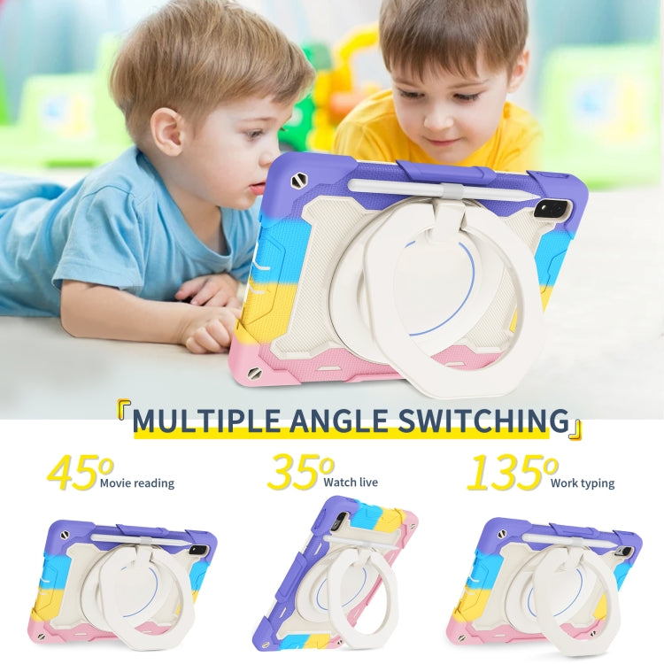 For Huawei MatePad 11 2023 Armor Contrast Color Silicone + PC Tablet Case(Colorful Pink) - Huawei by PMC TechLife | Online Shopping South Africa | PMC TechLife | Buy Now Pay Later Mobicred