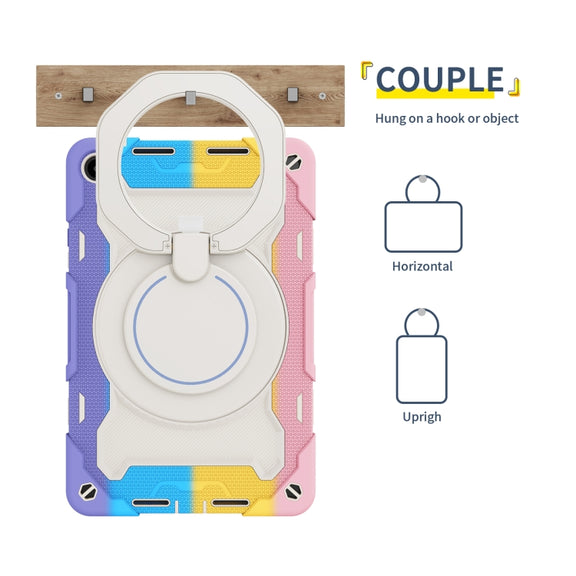 For Huawei MatePad SE 10.4 2023 Armor Contrast Color Silicone + PC Tablet Case(Colorful Pink)