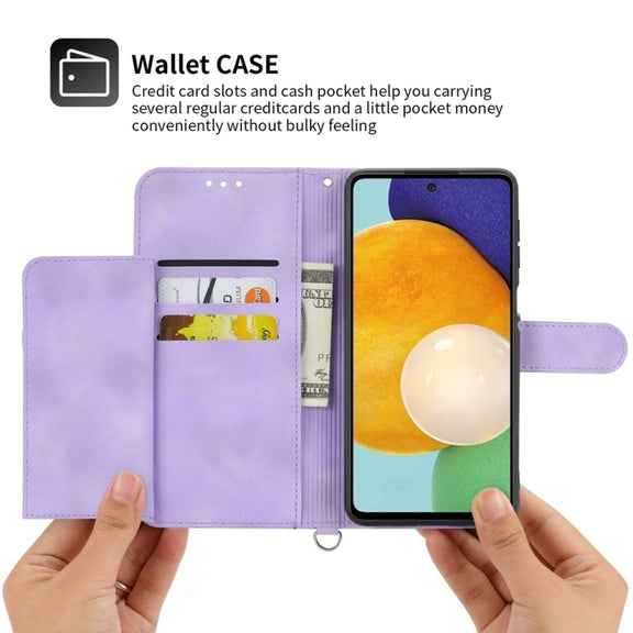 For Huawei Pura 70 Skin-feel Flowers Embossed Wallet Leather Phone Case(Purple)
