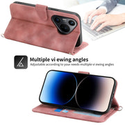 For Huawei Pura 70 Skin-feel Flowers Embossed Wallet Leather Phone Case(Pink)