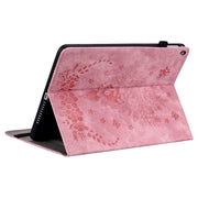 For Amazon Kindle Fire HD10 2019 / 2017 Butterfly Rose Embossed Leather Smart Tablet Case(Pink)