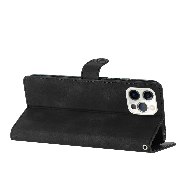 For iPhone 16 Pro Flower Butterfly Embossing Pattern Leather Phone Case(Black) - iPhone 16 Pro Cases by PMC TechLife | Online Shopping South Africa | PMC TechLife | Buy Now Pay Later Mobicred