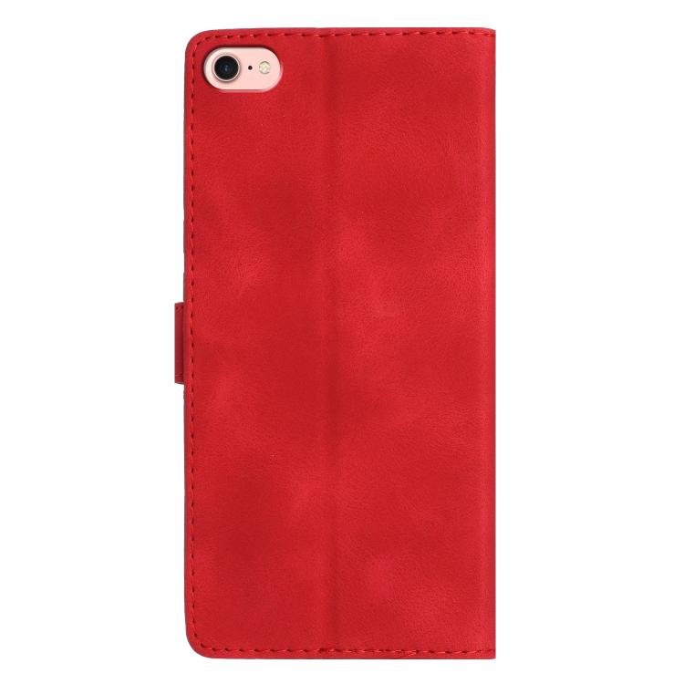 For iPhone 16e Flower Butterfly Embossing Pattern Leather Phone Case(Red) - iPhone 16e Cases by PMC TechLife | Online Shopping South Africa | PMC TechLife | Buy Now Pay Later Mobicred