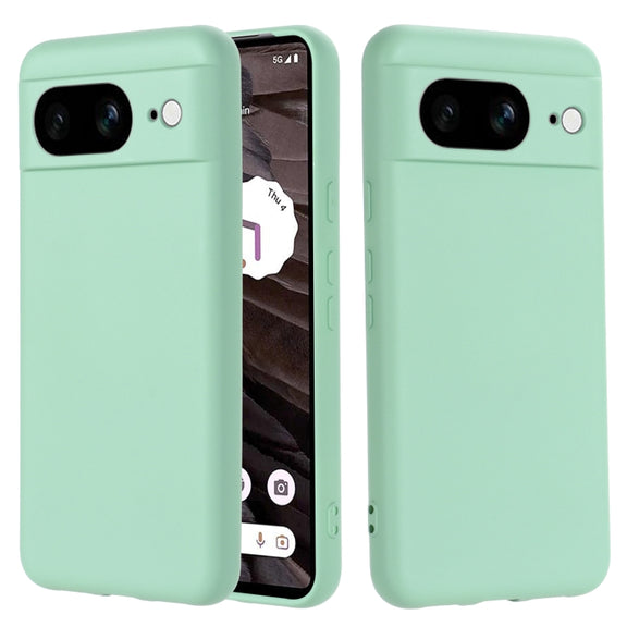 For Google Pixel 8 Pure Color Liquid Silicone Shockproof Phone Case(Green)