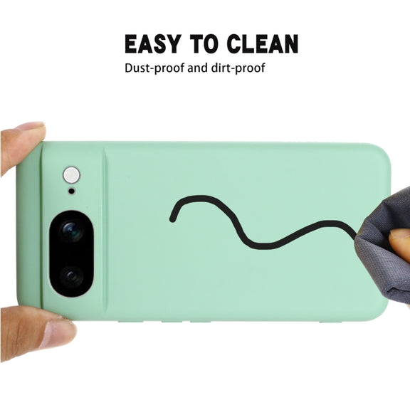 For Google Pixel 8 Pure Color Liquid Silicone Shockproof Phone Case(Green)