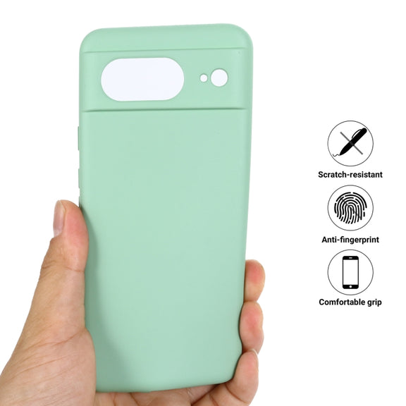 For Google Pixel 8 Pure Color Liquid Silicone Shockproof Phone Case(Green)