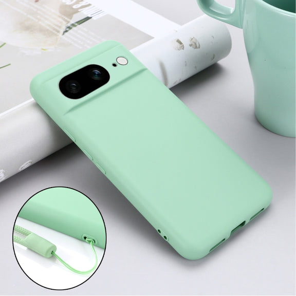 For Google Pixel 8 Pure Color Liquid Silicone Shockproof Phone Case(Green)