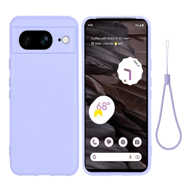 For Google Pixel 8 Pure Color Liquid Silicone Shockproof Phone Case(Purple) - free shipping - PMC TechLife - Order now!