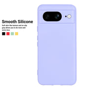 For Google Pixel 8 Pure Color Liquid Silicone Shockproof Phone Case(Purple)