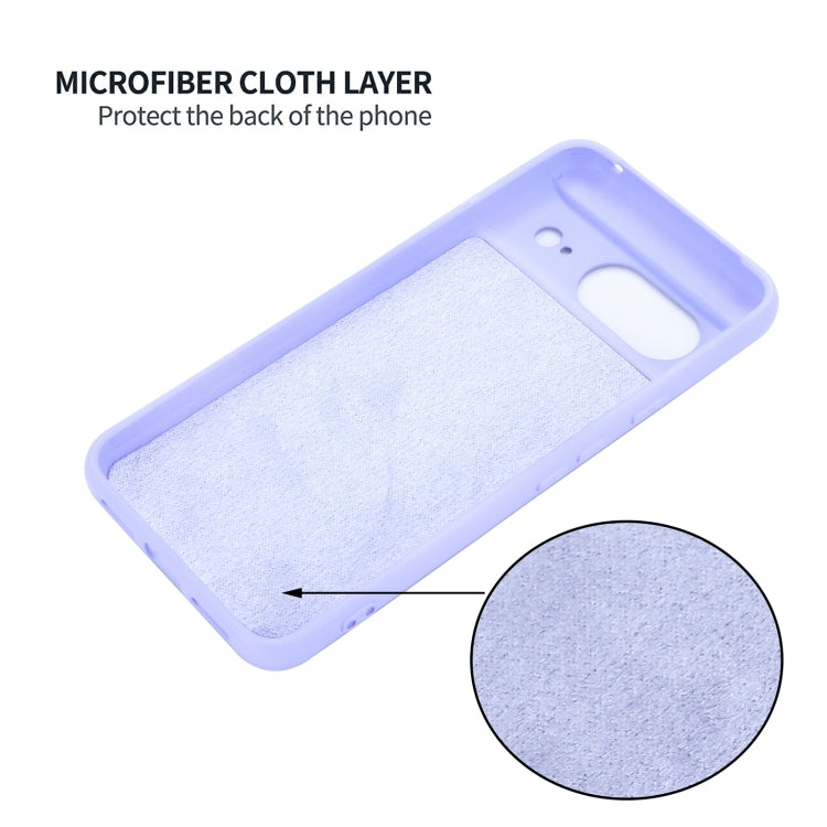 For Google Pixel 8 Pure Color Liquid Silicone Shockproof Phone Case(Purple)