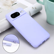 For Google Pixel 8 Pure Color Liquid Silicone Shockproof Phone Case(Purple)
