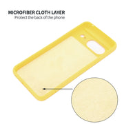 For Google Pixel 8 Pure Color Liquid Silicone Shockproof Phone Case(Yellow)