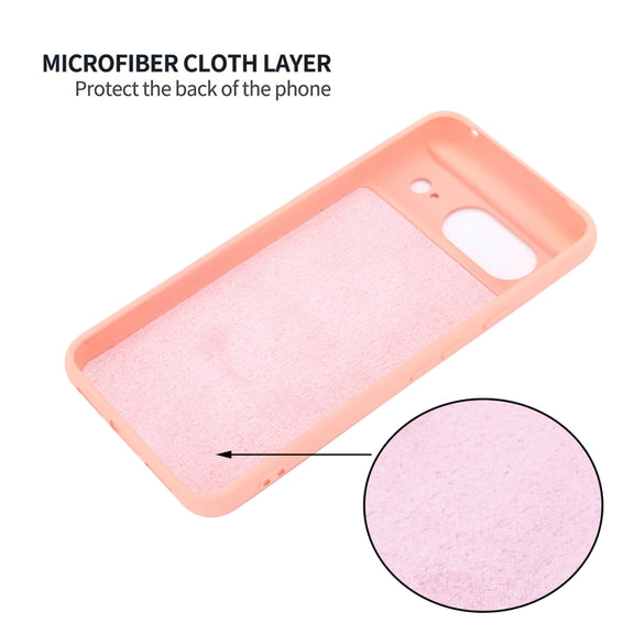 For Google Pixel 8 Pure Color Liquid Silicone Shockproof Phone Case(Pink)