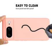 For Google Pixel 8 Pure Color Liquid Silicone Shockproof Phone Case(Pink)