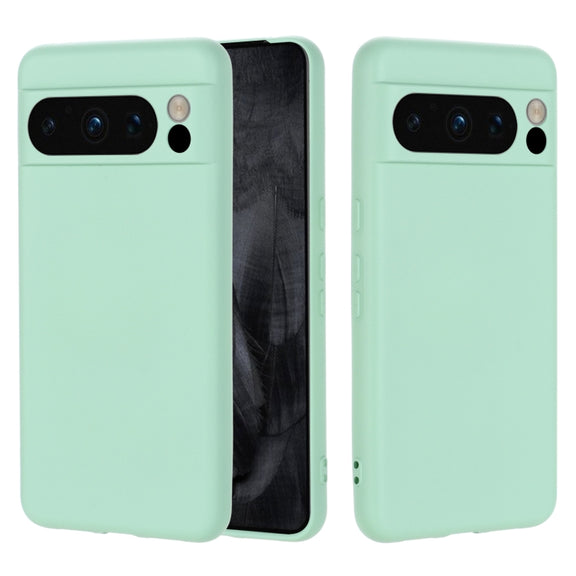 For Google Pixel 8 Pro Pure Color Liquid Silicone Shockproof Phone Case(Green)