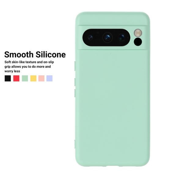 For Google Pixel 8 Pro Pure Color Liquid Silicone Shockproof Phone Case(Green)
