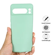 For Google Pixel 8 Pro Pure Color Liquid Silicone Shockproof Phone Case(Green)