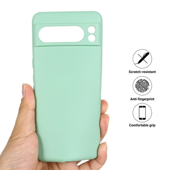 For Google Pixel 8 Pro Pure Color Liquid Silicone Shockproof Phone Case(Green)