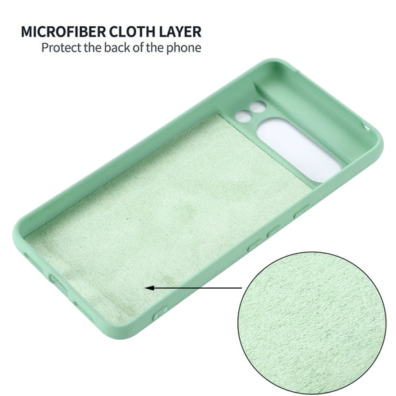 For Google Pixel 8 Pro Pure Color Liquid Silicone Shockproof Phone Case(Green)
