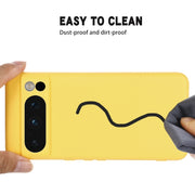 For Google Pixel 8 Pro Pure Color Liquid Silicone Shockproof Phone Case(Yellow)