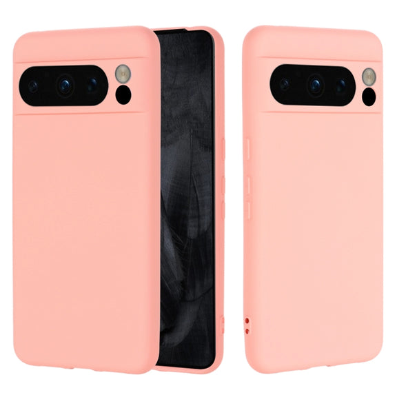 For Google Pixel 8 Pro Pure Color Liquid Silicone Shockproof Phone Case(Pink)