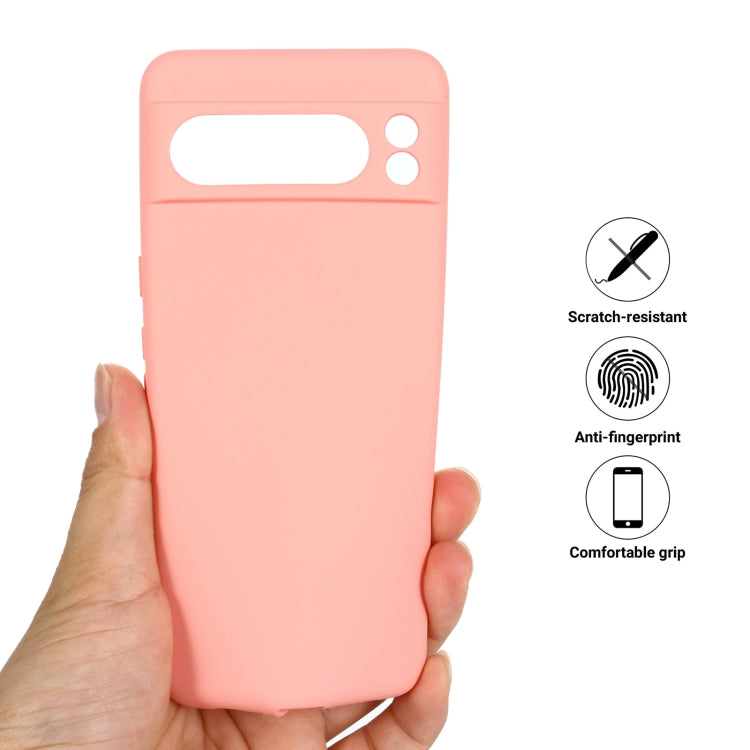 For Google Pixel 8 Pro Pure Color Liquid Silicone Shockproof Phone Case(Pink)