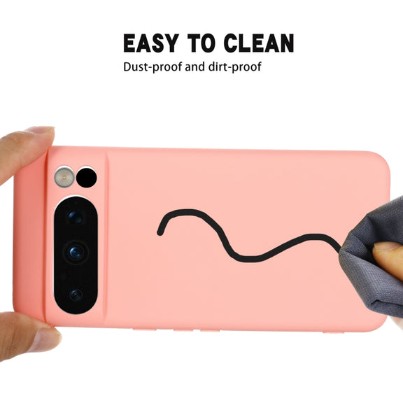 For Google Pixel 8 Pro Pure Color Liquid Silicone Shockproof Phone Case(Pink)