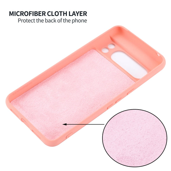For Google Pixel 8 Pro Pure Color Liquid Silicone Shockproof Phone Case(Pink)