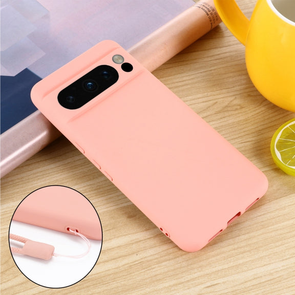 For Google Pixel 8 Pro Pure Color Liquid Silicone Shockproof Phone Case(Pink)