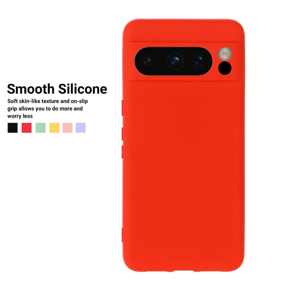 For Google Pixel 8 Pro Pure Color Liquid Silicone Shockproof Phone Case(Red)