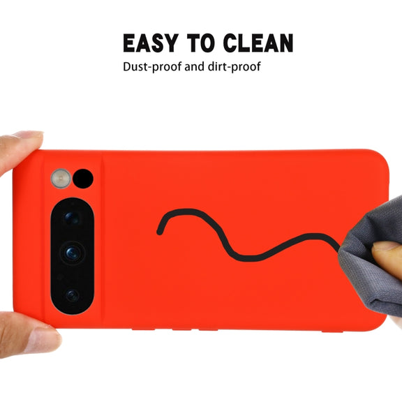 For Google Pixel 8 Pro Pure Color Liquid Silicone Shockproof Phone Case(Red)
