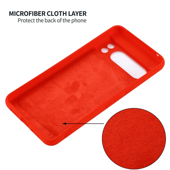 For Google Pixel 8 Pro Pure Color Liquid Silicone Shockproof Phone Case(Red)