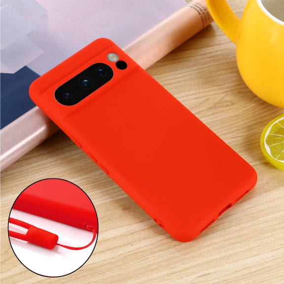 For Google Pixel 8 Pro Pure Color Liquid Silicone Shockproof Phone Case(Red)