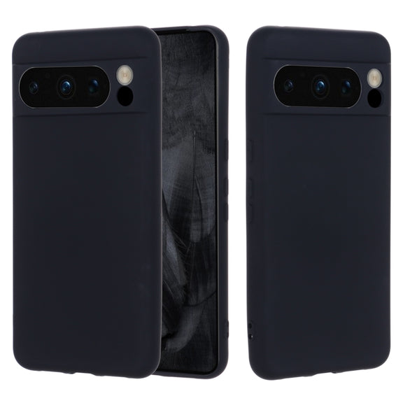 For Google Pixel 8 Pro Pure Color Liquid Silicone Shockproof Phone Case(Black)