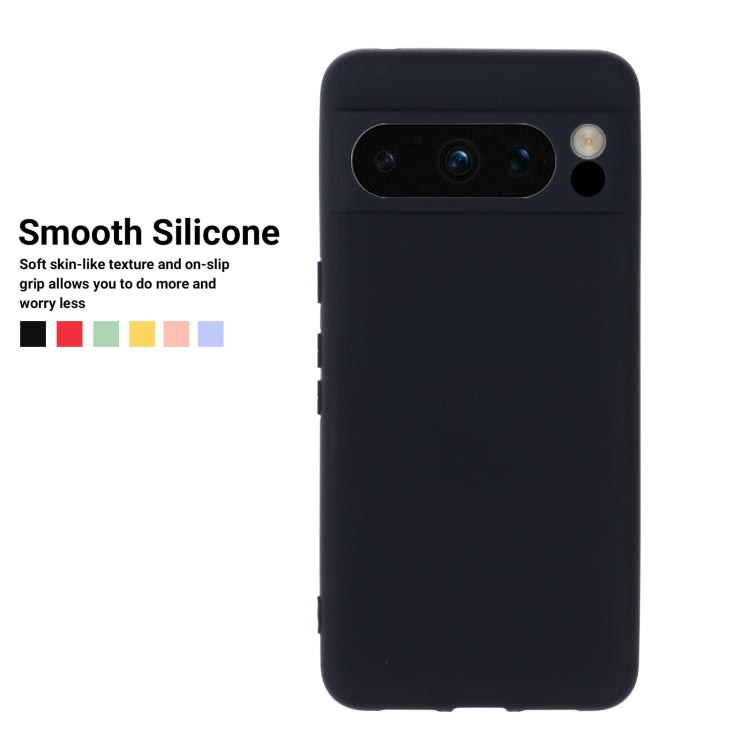 For Google Pixel 8 Pro Pure Color Liquid Silicone Shockproof Phone Case(Black)
