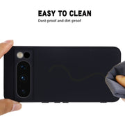 For Google Pixel 8 Pro Pure Color Liquid Silicone Shockproof Phone Case(Black)
