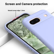For Google Pixel 8a Pure Color Liquid Silicone Shockproof Phone Case(Purple)