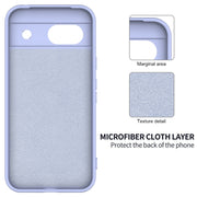 For Google Pixel 8a Pure Color Liquid Silicone Shockproof Phone Case(Purple)