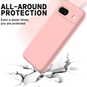 For Google Pixel 8a Pure Color Liquid Silicone Shockproof Phone Case(Pink)