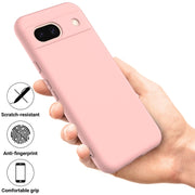 For Google Pixel 8a Pure Color Liquid Silicone Shockproof Phone Case(Pink)