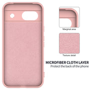 For Google Pixel 8a Pure Color Liquid Silicone Shockproof Phone Case(Pink)