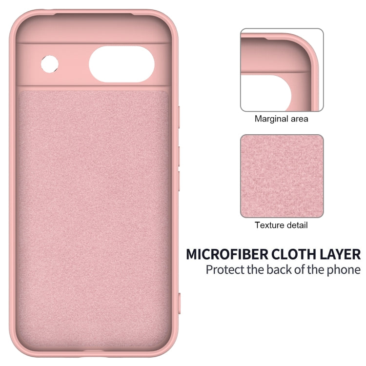 For Google Pixel 8a Pure Color Liquid Silicone Shockproof Phone Case(Pink)