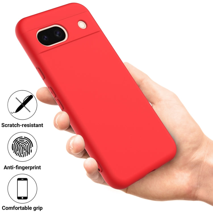 For Google Pixel 8a Pure Color Liquid Silicone Shockproof Phone Case(Red)