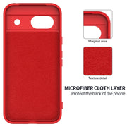 For Google Pixel 8a Pure Color Liquid Silicone Shockproof Phone Case(Red)
