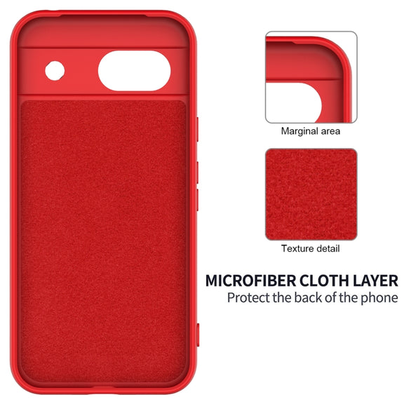 For Google Pixel 8a Pure Color Liquid Silicone Shockproof Phone Case(Red)