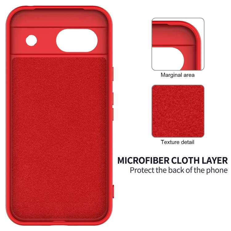 For Google Pixel 8a Pure Color Liquid Silicone Shockproof Phone Case(Red)